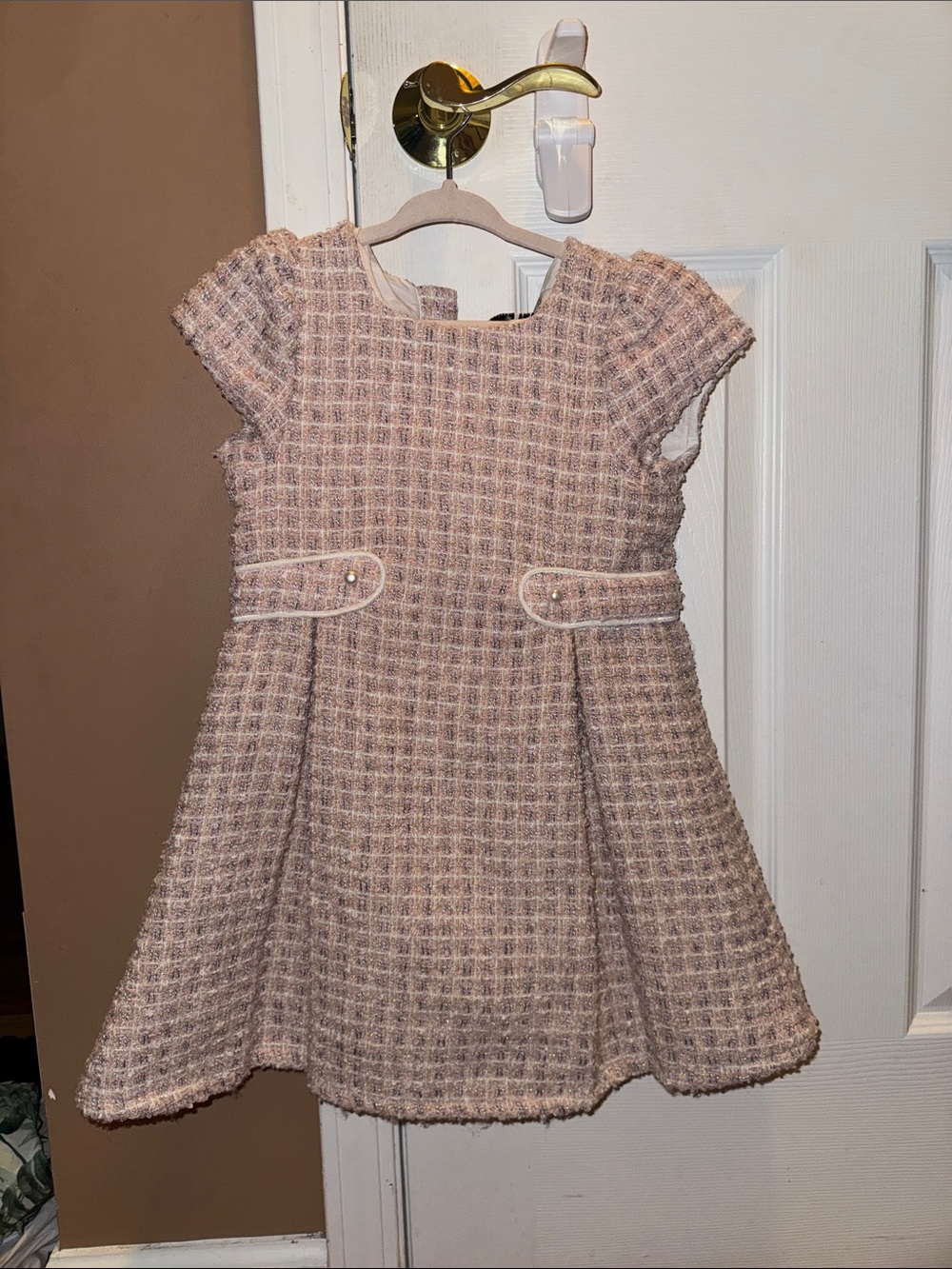 Rachel Zoe Blush Pink Tweed A-Line Party Dress